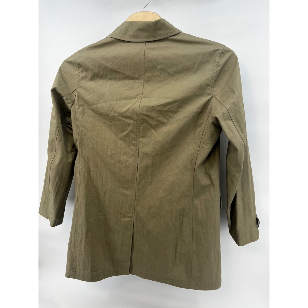 Charles‎ Tyrwhitt Mens 46R Tan Khaki Car Coat Italian Fabric Hidden Button Plaid - Picture 3 of 11